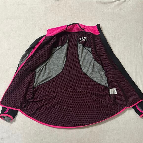 New Balance Jacket Windbreaker Full Zip Mesh Lined Women’s Medium Black Pink - Picture 3 of 10